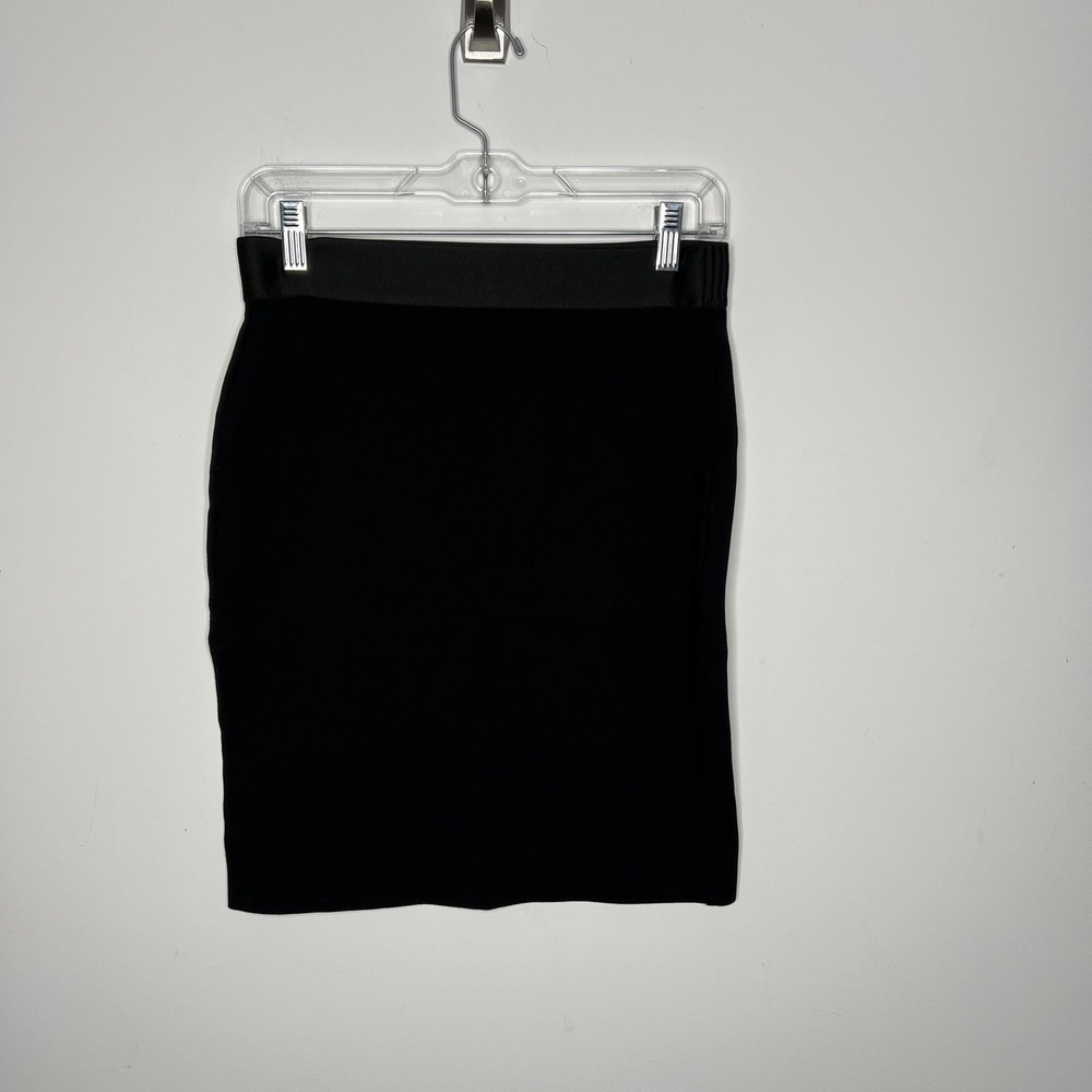 Everlane Skirt Womens Small Black Knit Pencil Pull On Stretch Knee Length - Picture 2 of 8